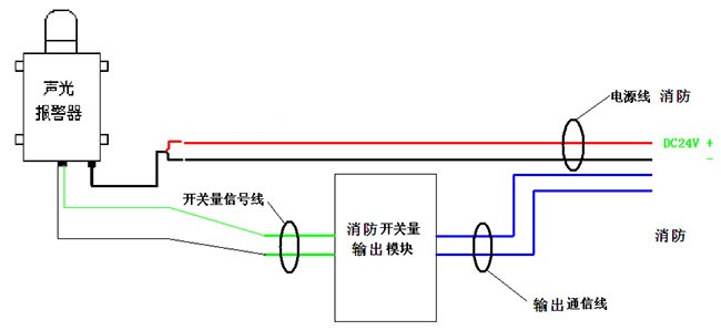  开关量报警器的应用-声光报警器接线图