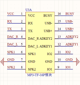 MP3-TF-16P模块引脚说明